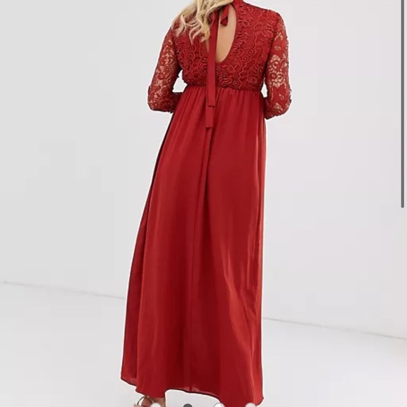 ASOS Maternity Dress long sleeve lace top size 10 - Picture 3 of 10